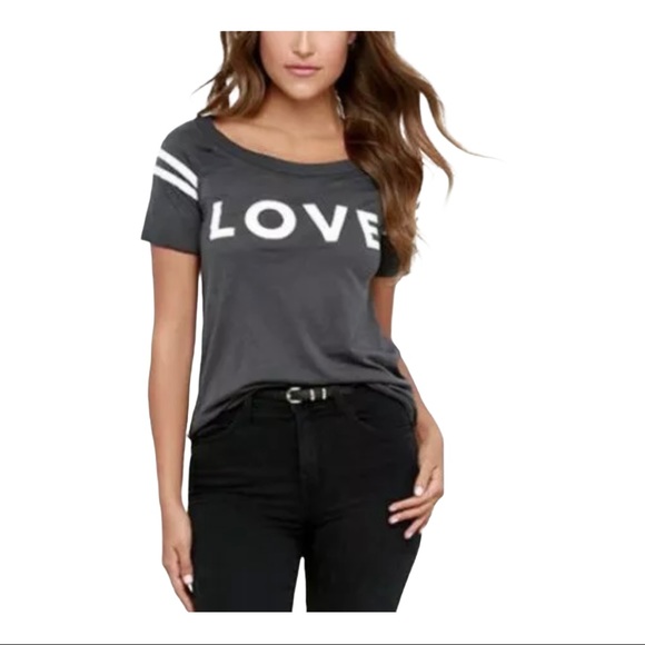 CHASER LOVE CUT-OUT GRAPHIC T-SHIRT TOP NWT S & M - Picture 4 of 14